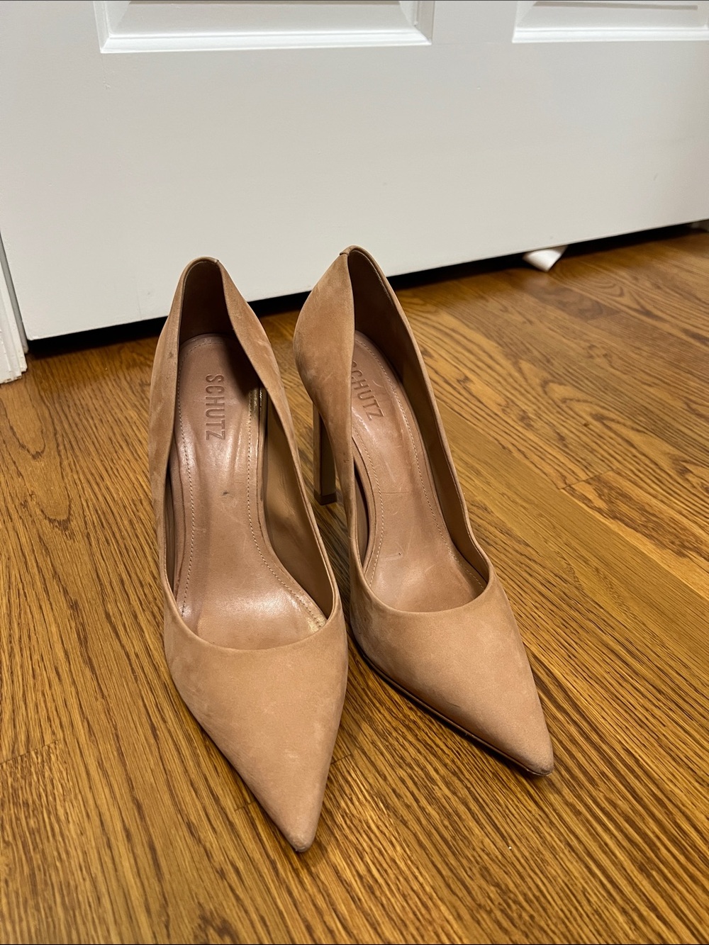 SCHUTZ Pointed Suede Tan Pumps - Size 9.5
